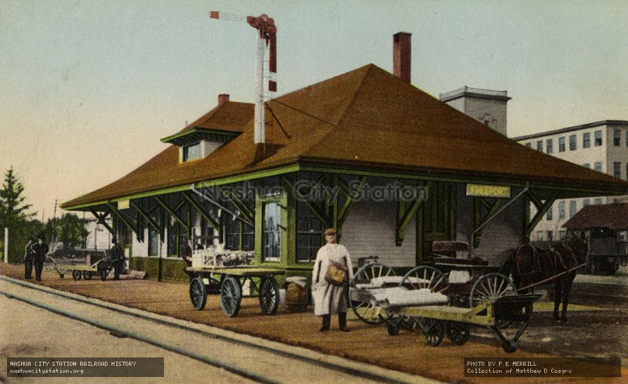 Postcard: Maine Central Railroad Station, Freeport, Maine